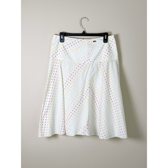 Lacoste vintage midi skirt with polka dot print size 38 US6 - Picture 1 of 5